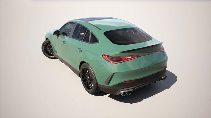 Coupe SUV - Mercedes GLC Coupe -Game Ready Vehicle Low-poly 3D model 2