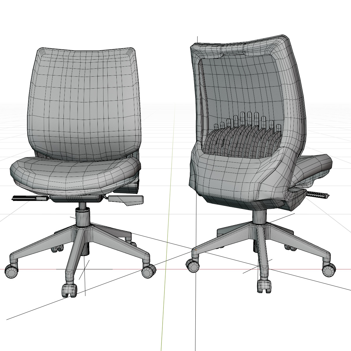 computer chair 09 Low-poly 3D model_13