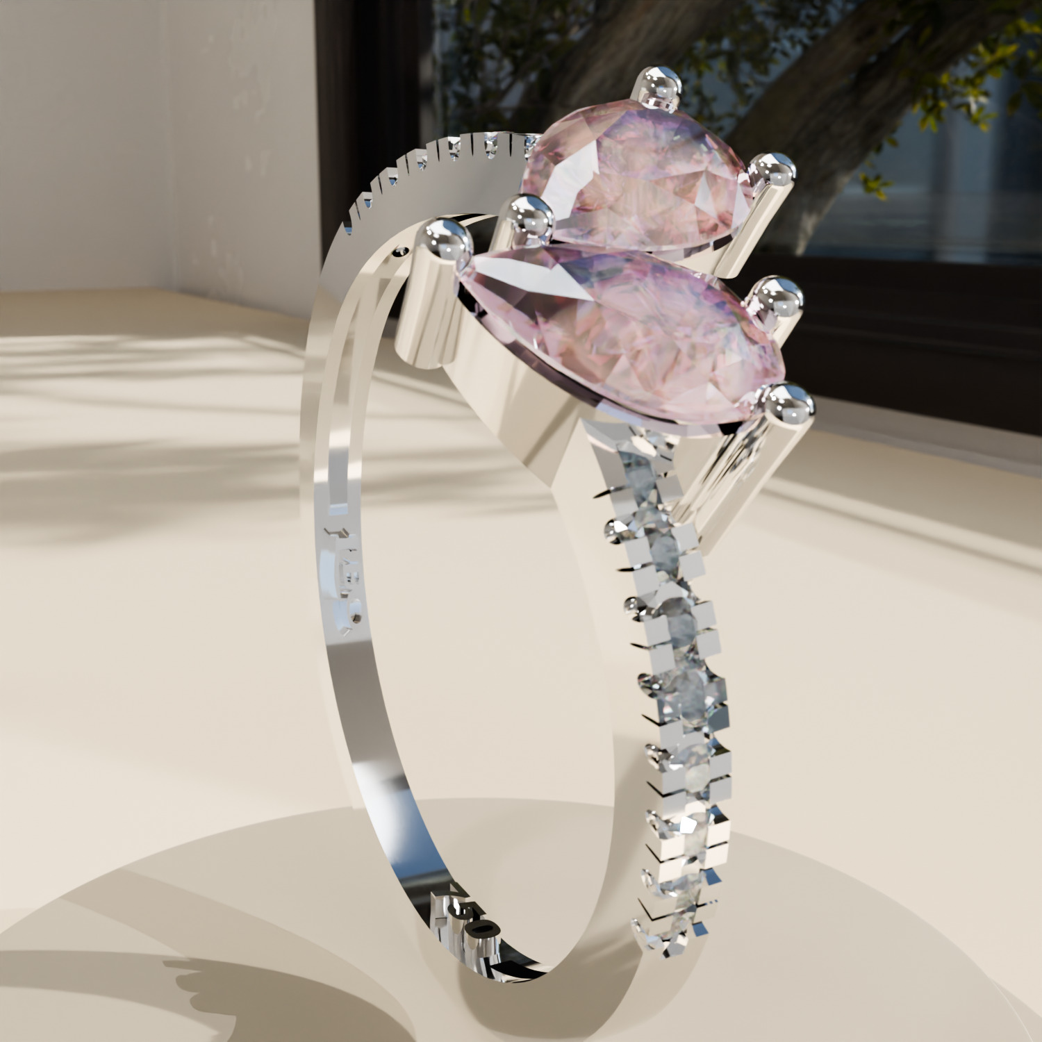 pink diamond ring 3D model_4