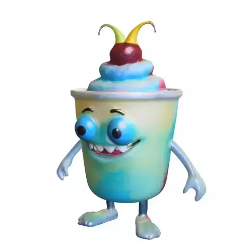 Cute Ice Cream Cup Character