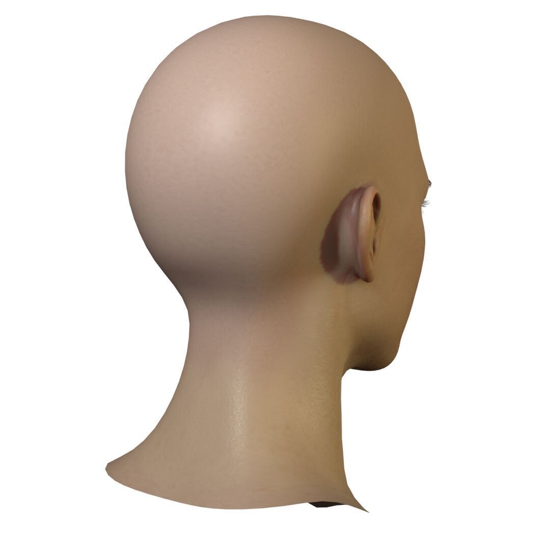 Female Head Low-poly 3D model_20
