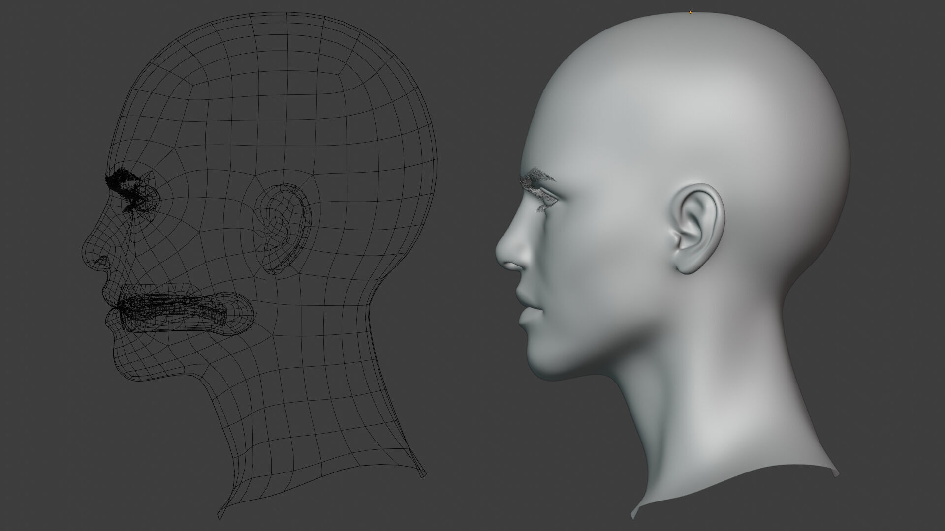 Female Head Low-poly 3D model_12