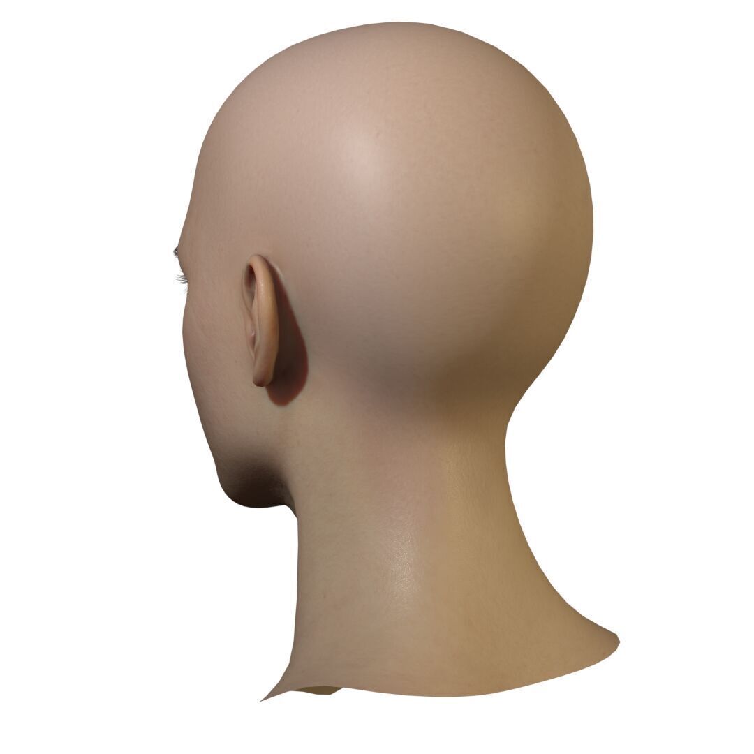 Female Head Low-poly 3D model_18