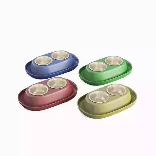 Plastic Pet Bowl Set