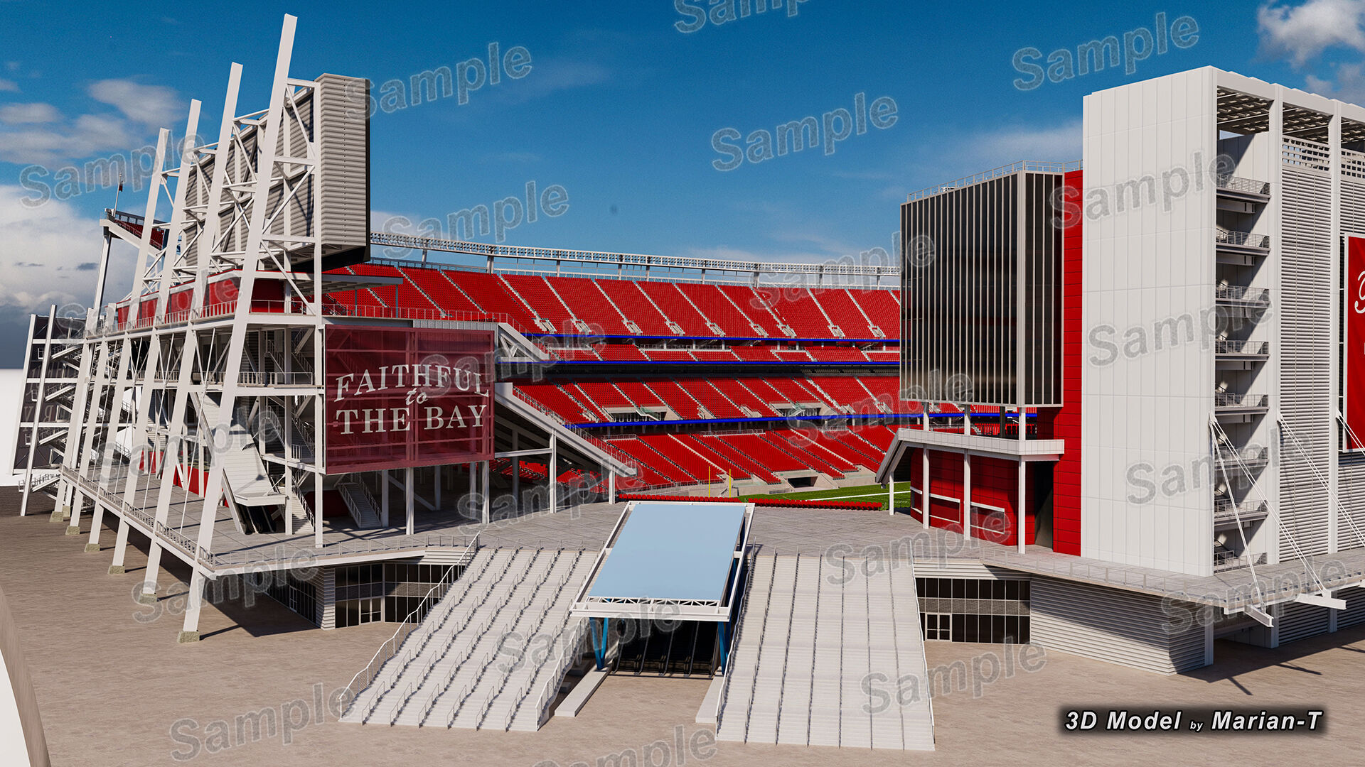 Levis Stadium - Santa Clara California USA Low-poly 3D model_45