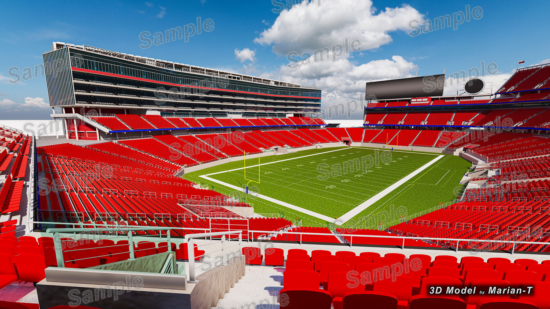 Levis Stadium - Santa Clara California USA Low-poly 3D model_16