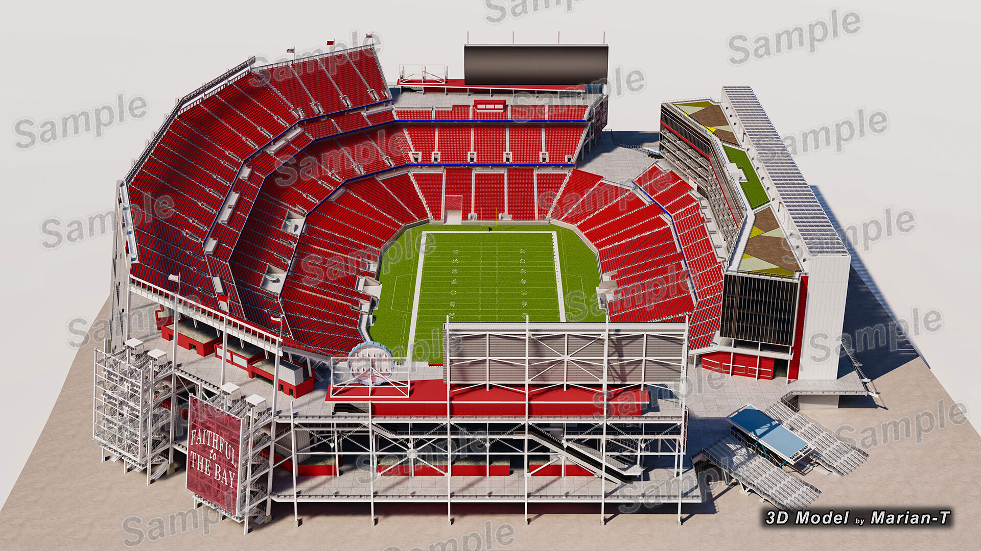 Levis Stadium - Santa Clara California USA Low-poly 3D model_53