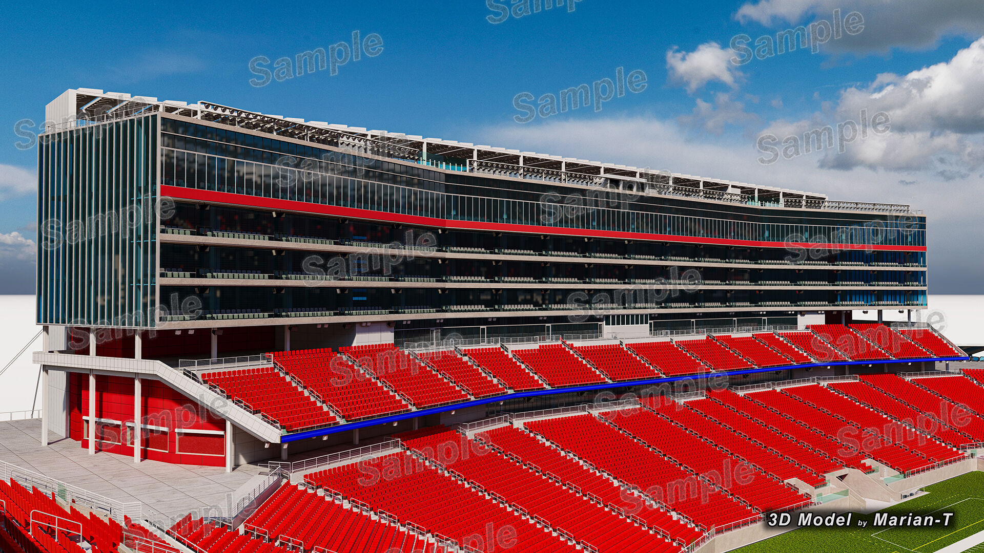 Levis Stadium - Santa Clara California USA Low-poly 3D model_30