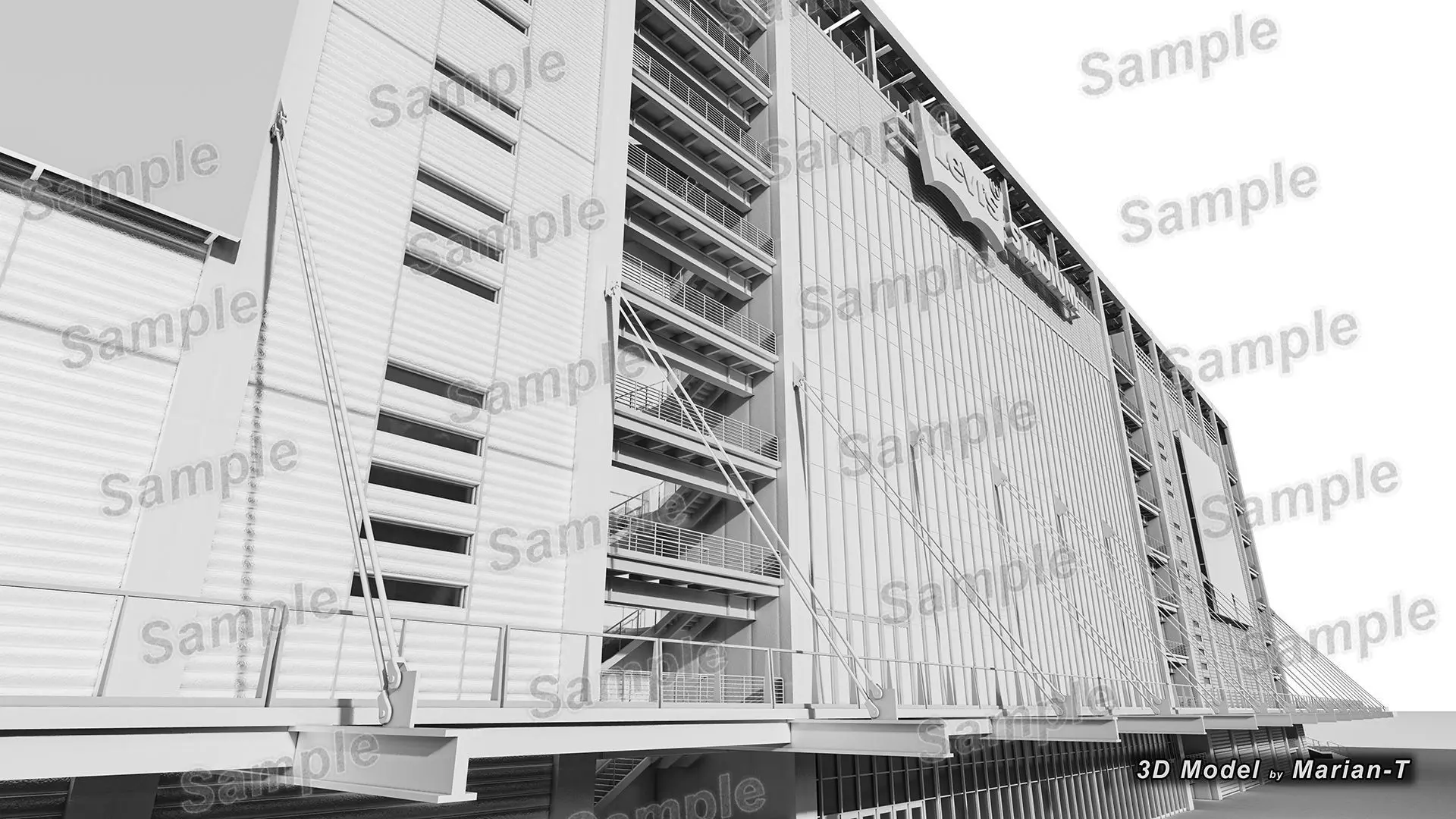 Levis Stadium - Santa Clara California USA Low-poly 3D model_14