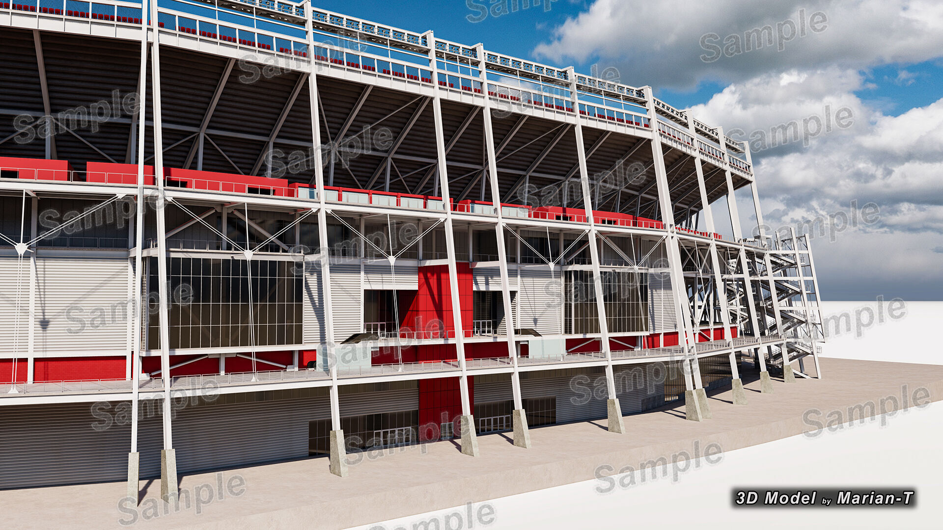 Levis Stadium - Santa Clara California USA Low-poly 3D model_63