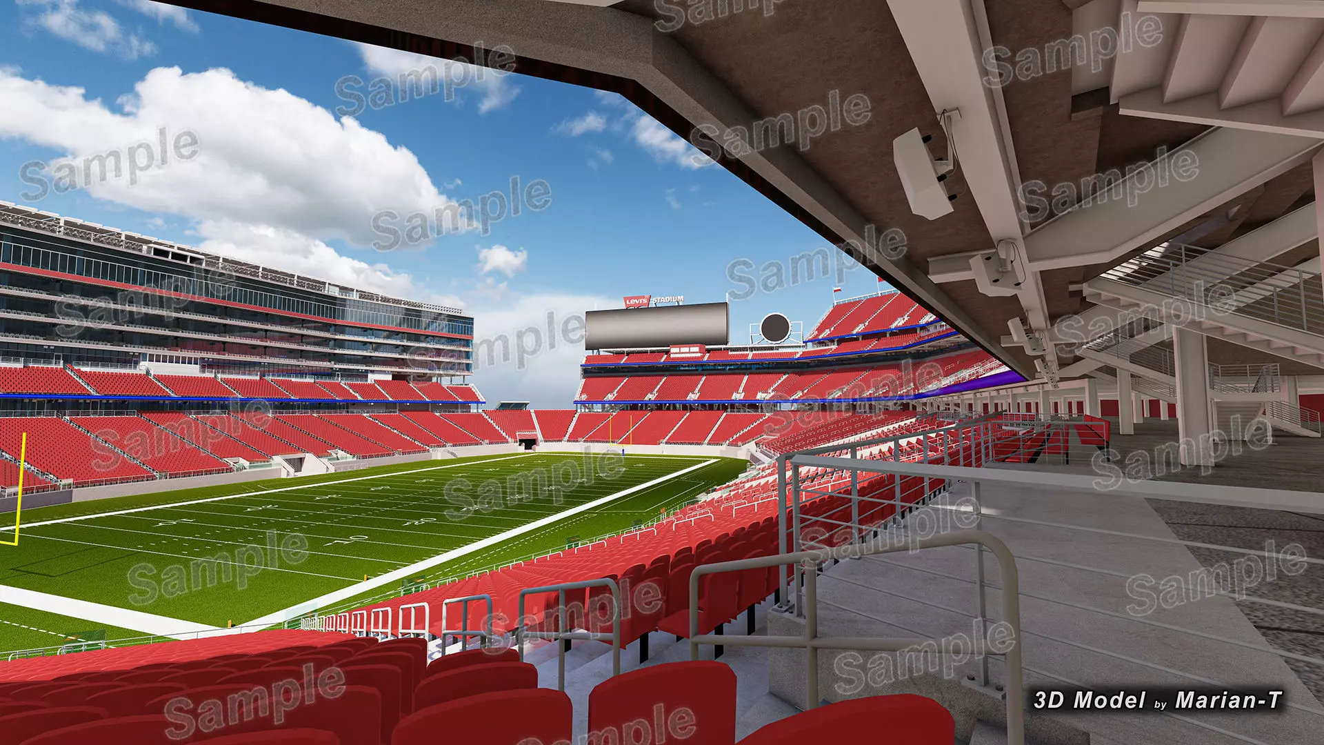 Levis Stadium - Santa Clara California USA Low-poly 3D model_9