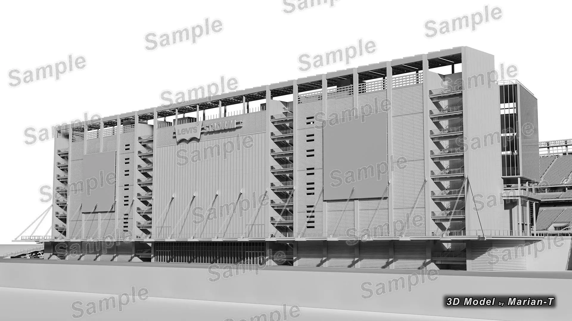 Levis Stadium - Santa Clara California USA Low-poly 3D model_12