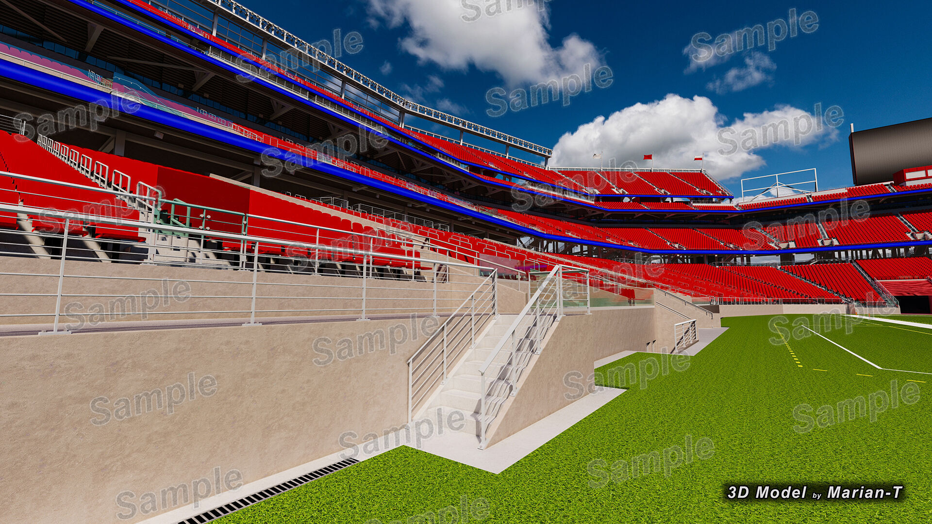 Levis Stadium - Santa Clara California USA Low-poly 3D model_35