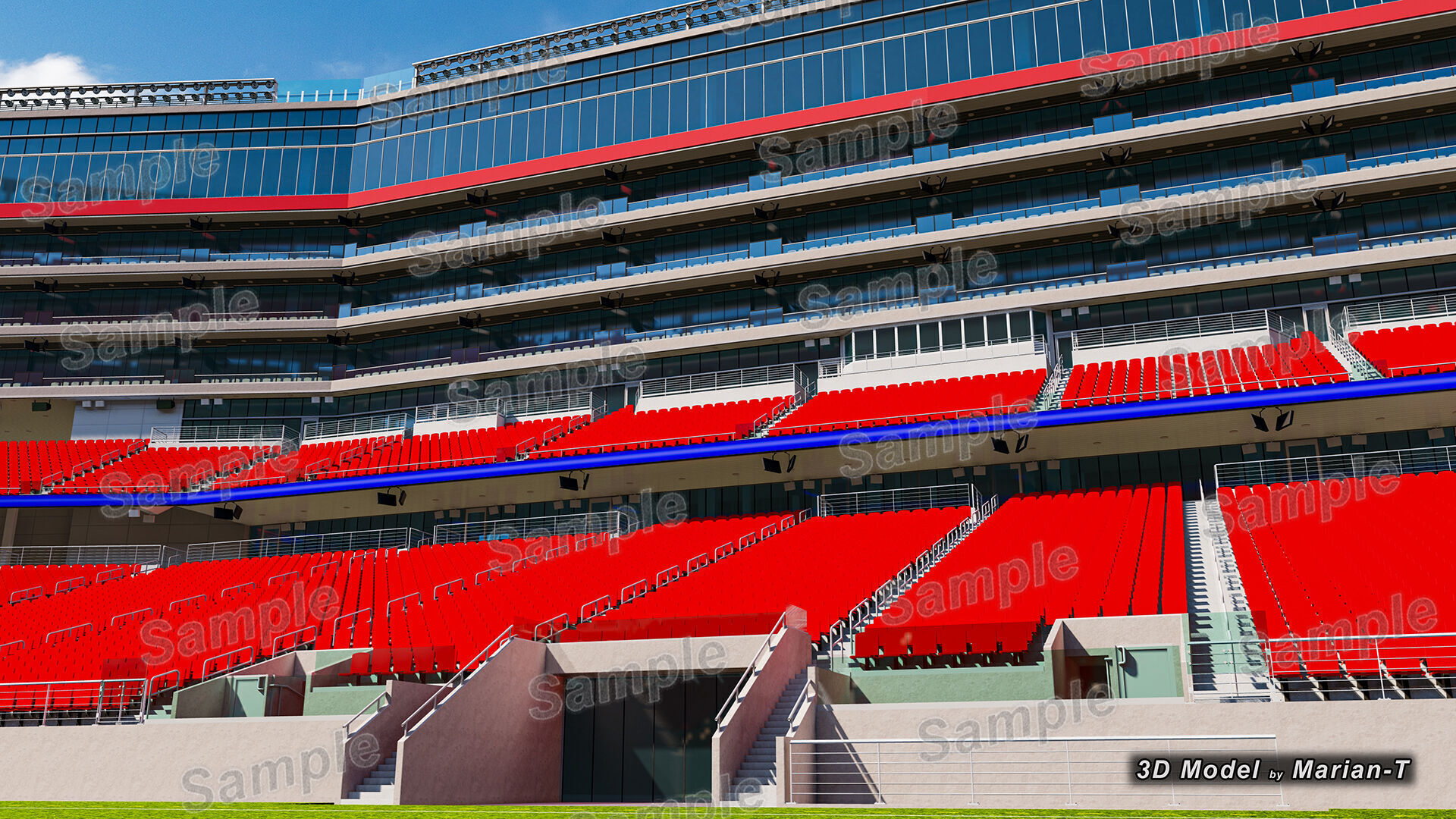Levis Stadium - Santa Clara California USA Low-poly 3D model_23