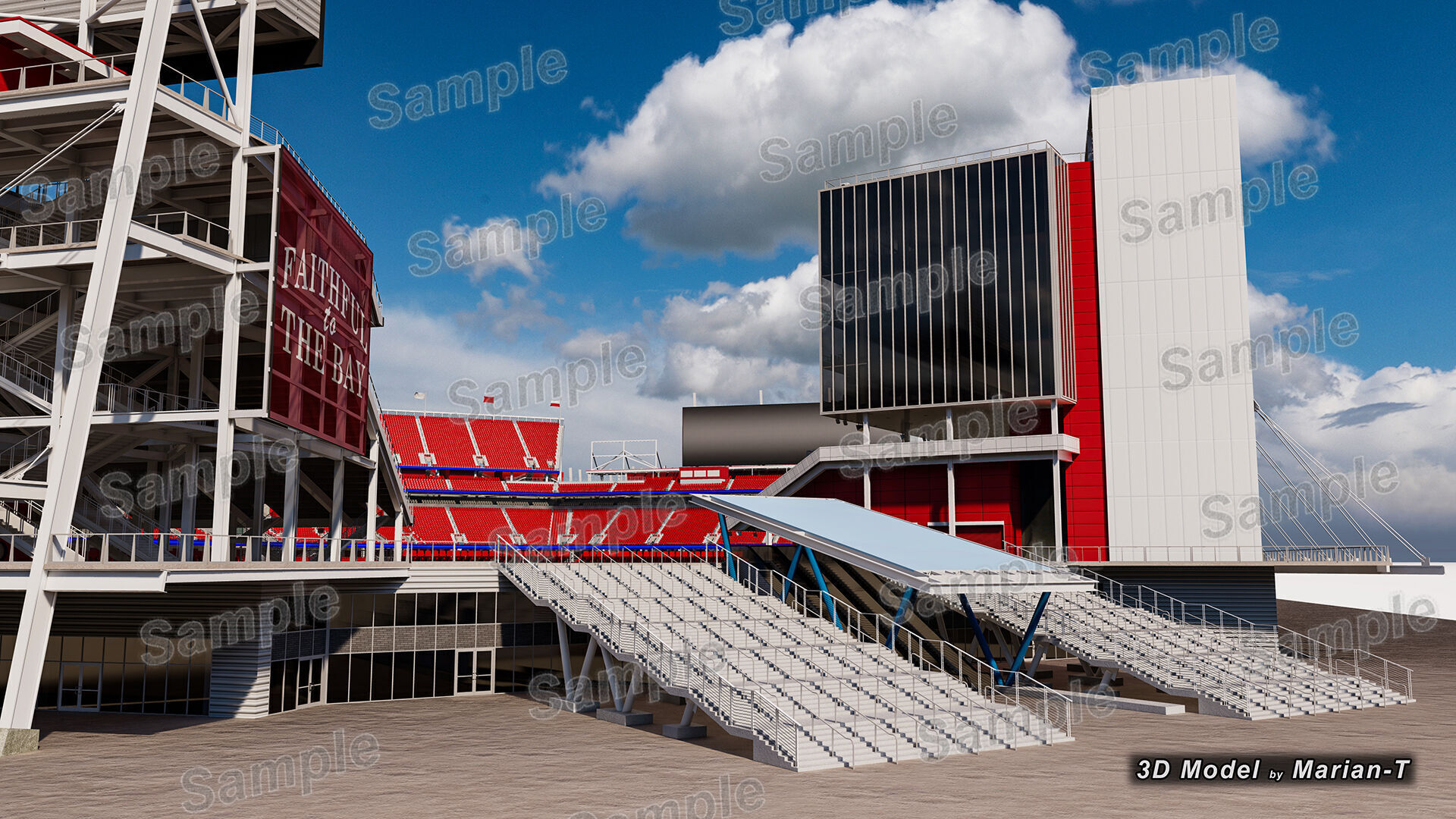 Levis Stadium - Santa Clara California USA Low-poly 3D model_44