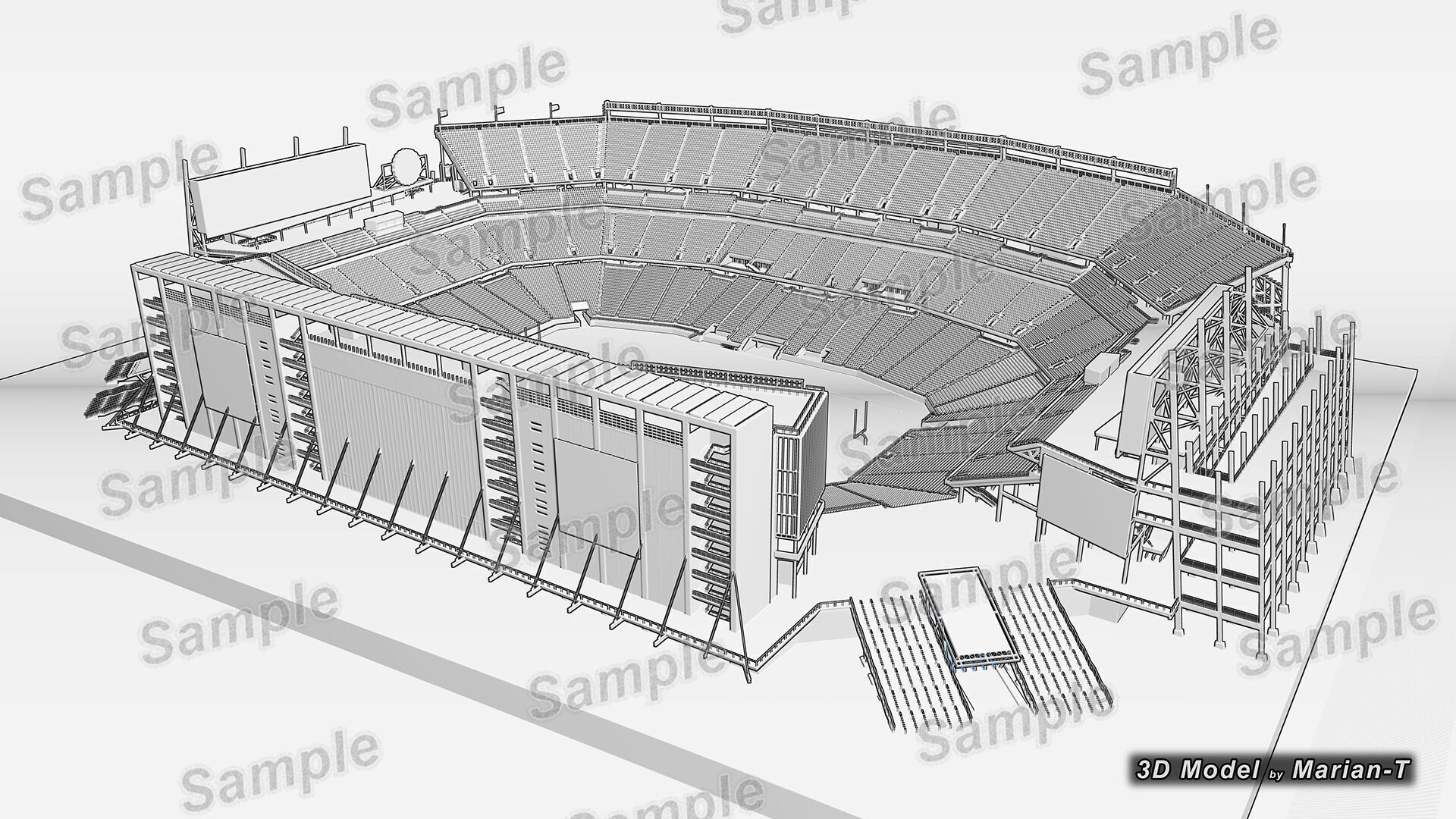 Levis Stadium - Santa Clara California USA Low-poly 3D model_5