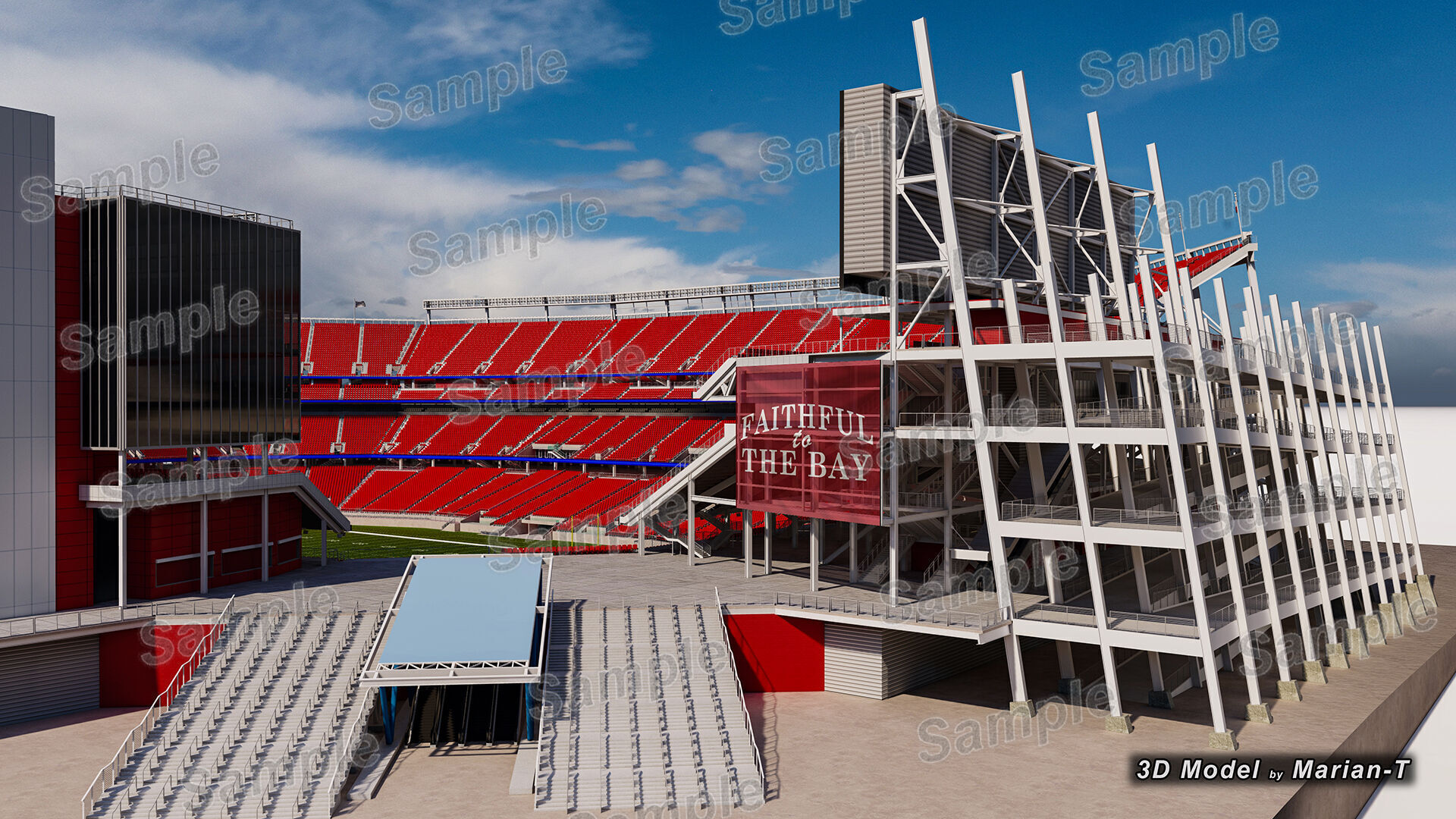Levis Stadium - Santa Clara California USA Low-poly 3D model_47