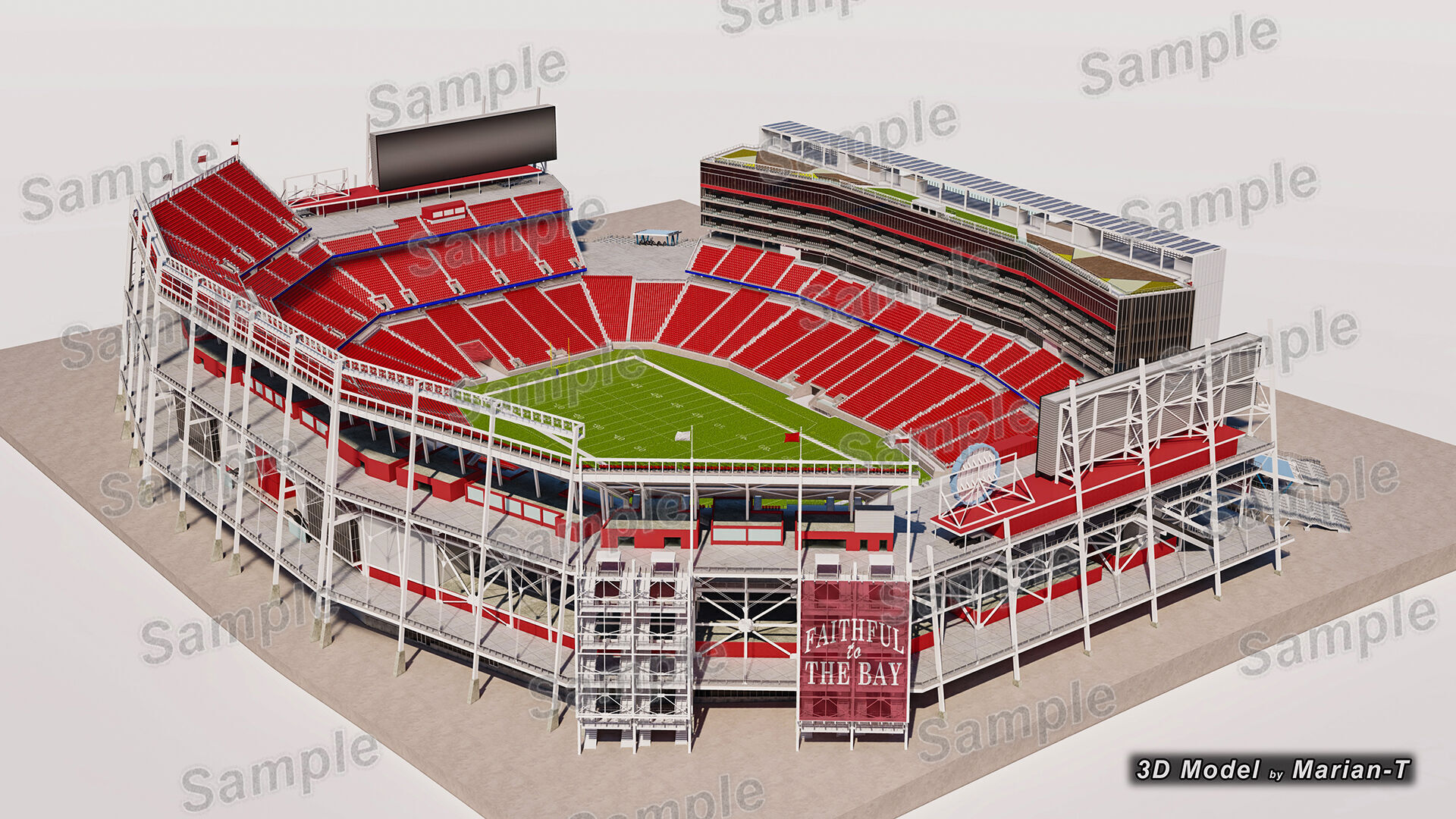Levis Stadium - Santa Clara California USA Low-poly 3D model_33