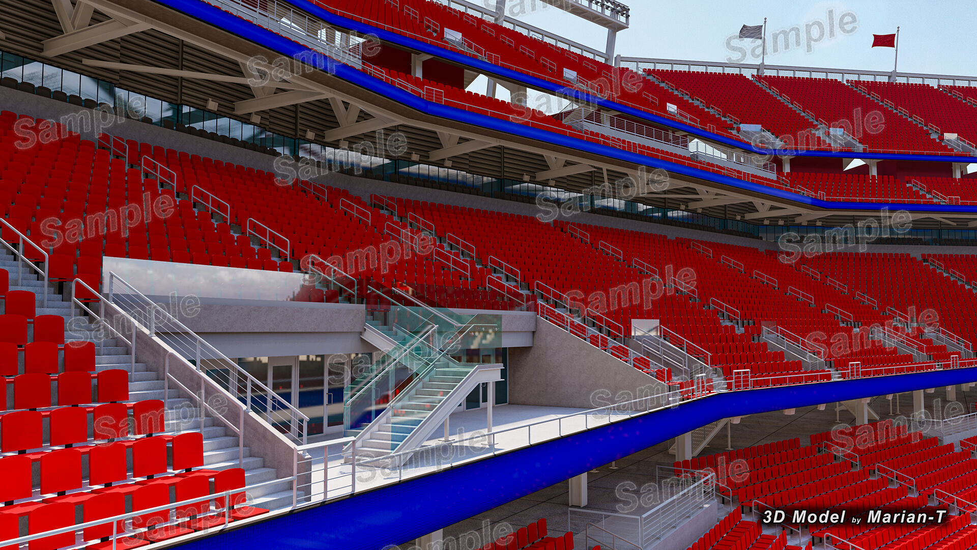 Levis Stadium - Santa Clara California USA Low-poly 3D model_27