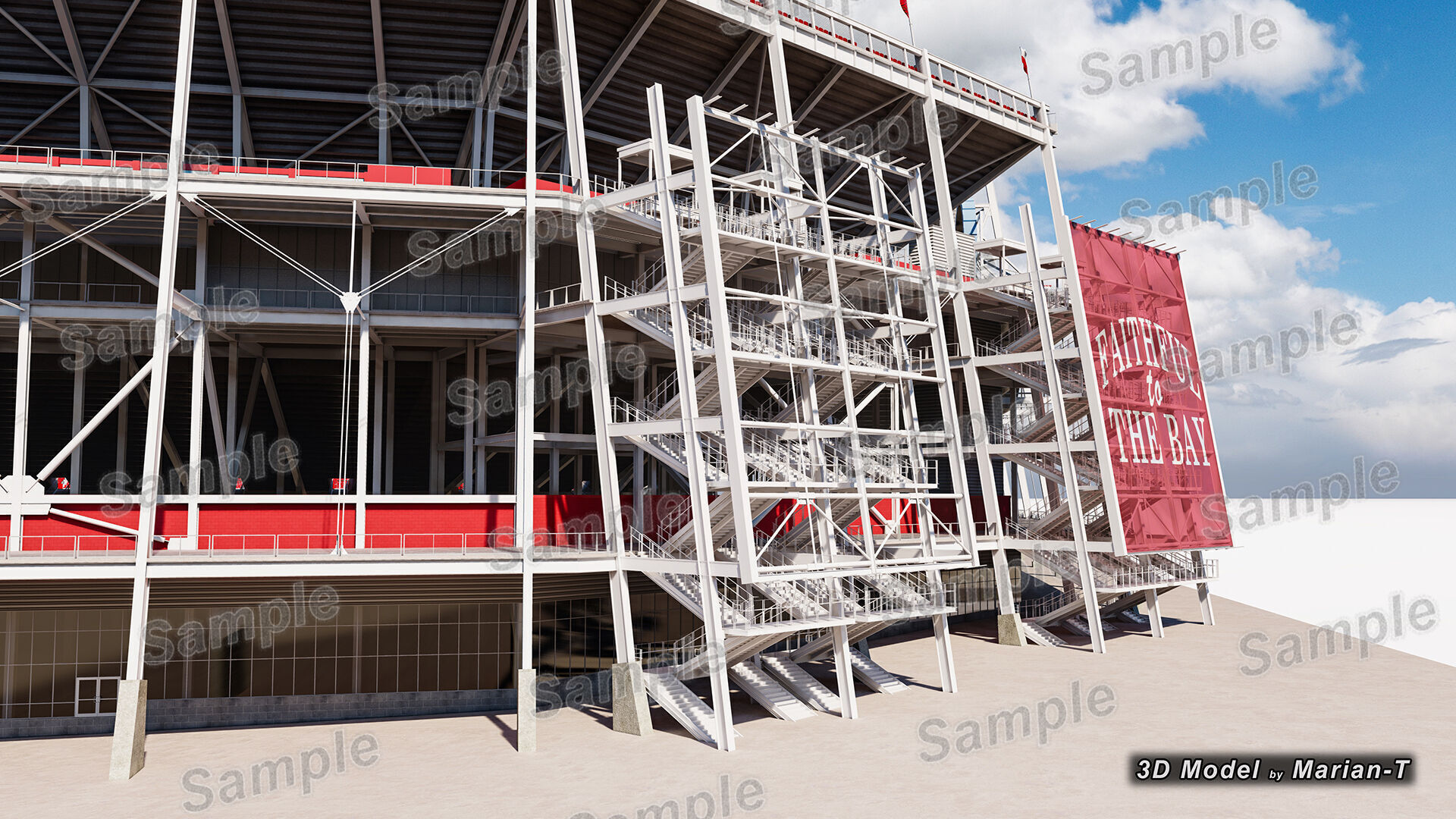 Levis Stadium - Santa Clara California USA Low-poly 3D model_38