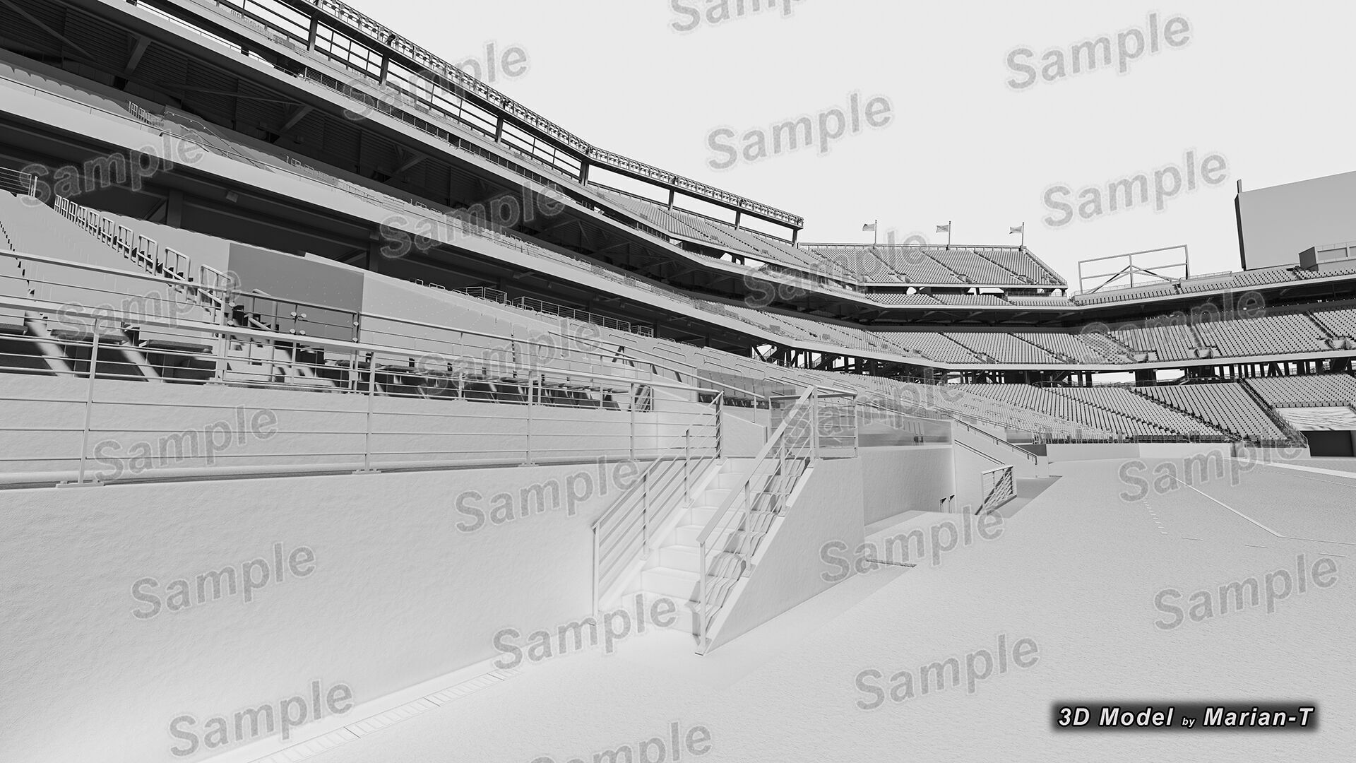 Levis Stadium - Santa Clara California USA Low-poly 3D model_36