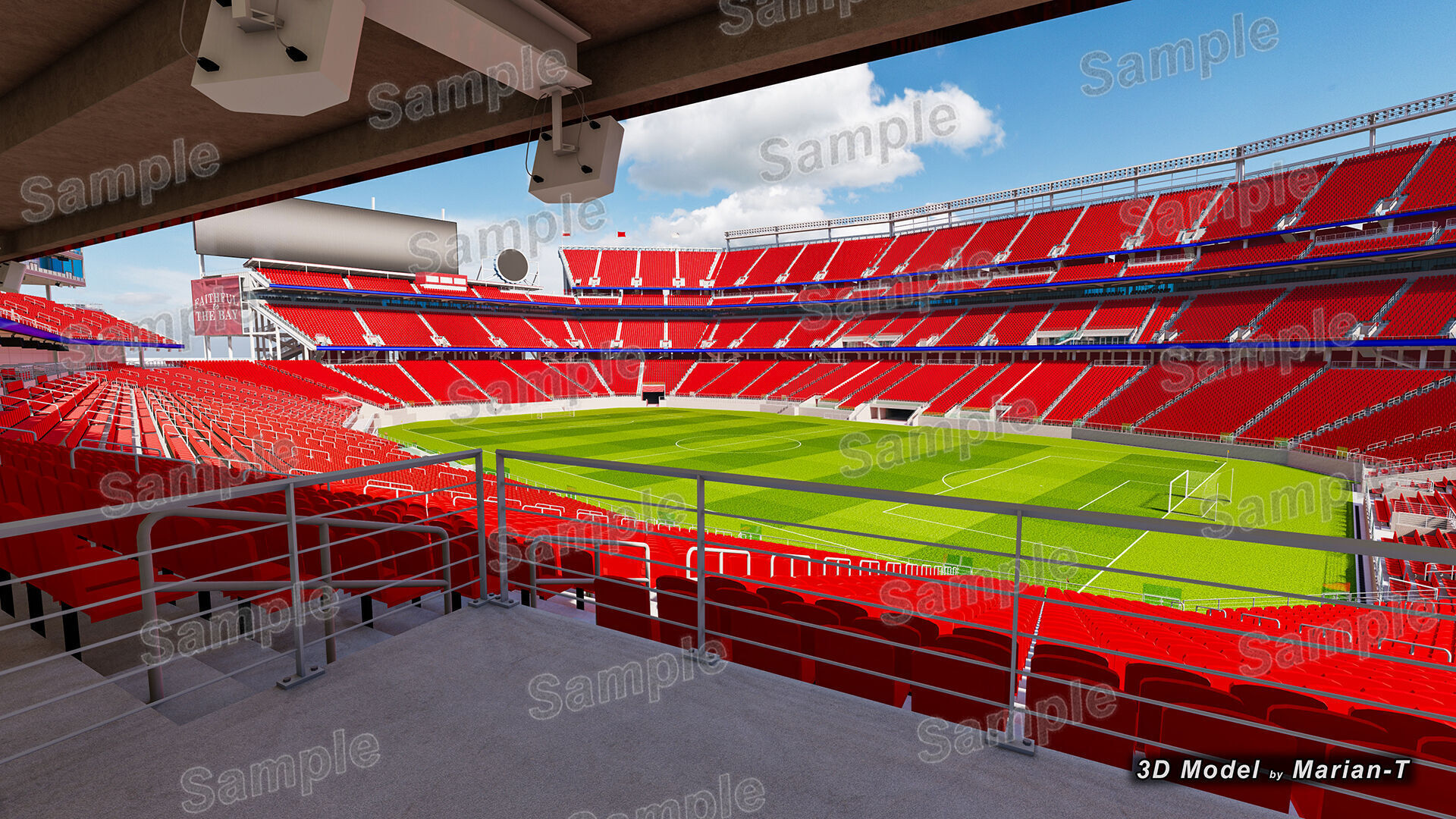 Levis Stadium - Santa Clara California USA Low-poly 3D model_19