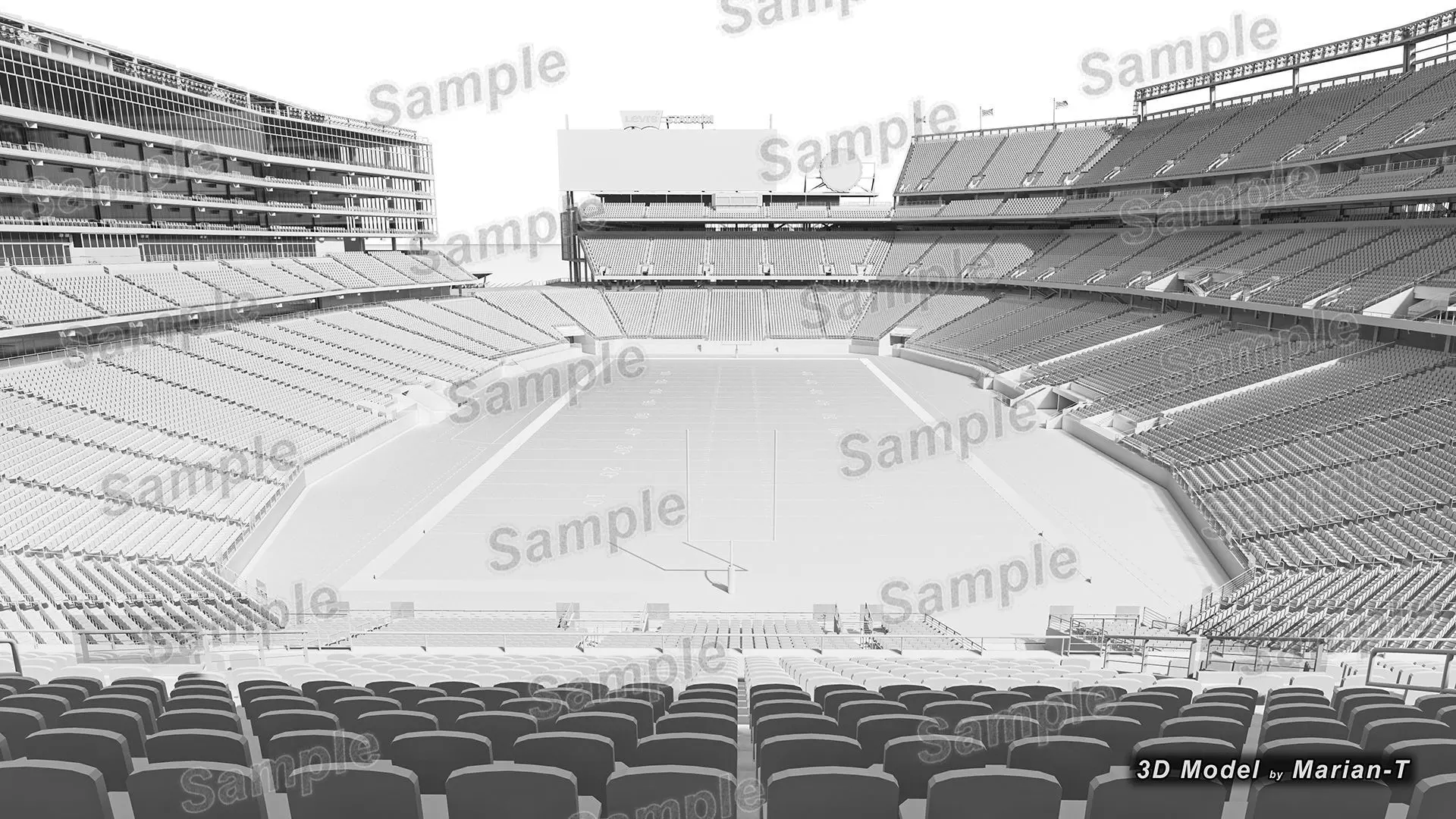 Levis Stadium - Santa Clara California USA Low-poly 3D model_7