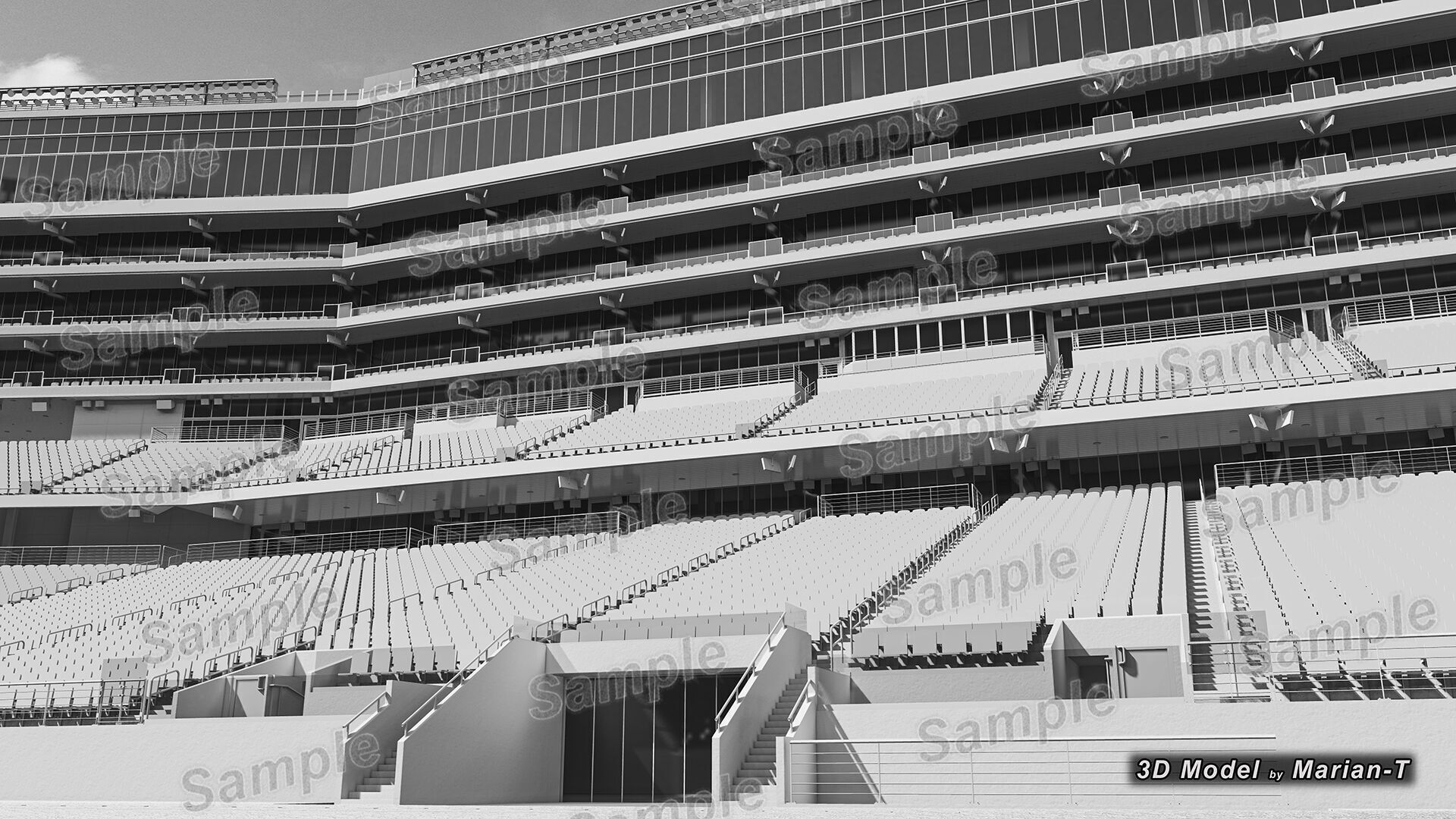 Levis Stadium - Santa Clara California USA Low-poly 3D model_24