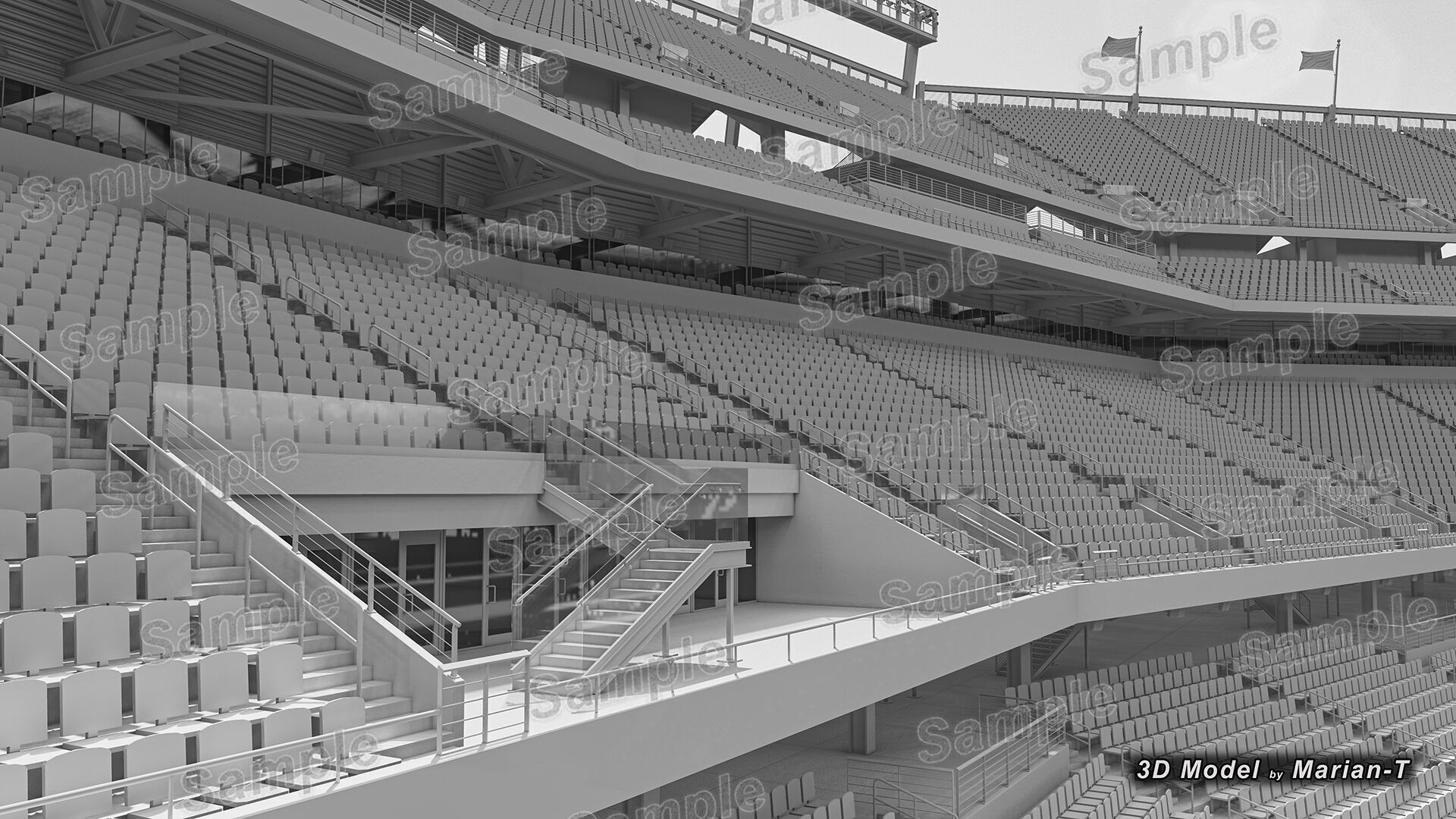 Levis Stadium - Santa Clara California USA Low-poly 3D model_28