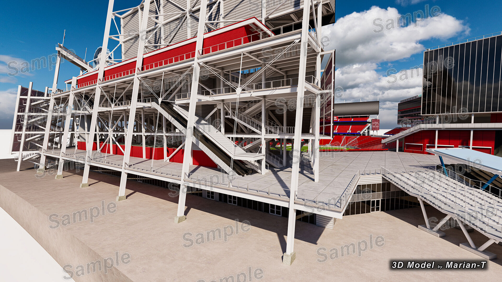 Levis Stadium - Santa Clara California USA Low-poly 3D model_42