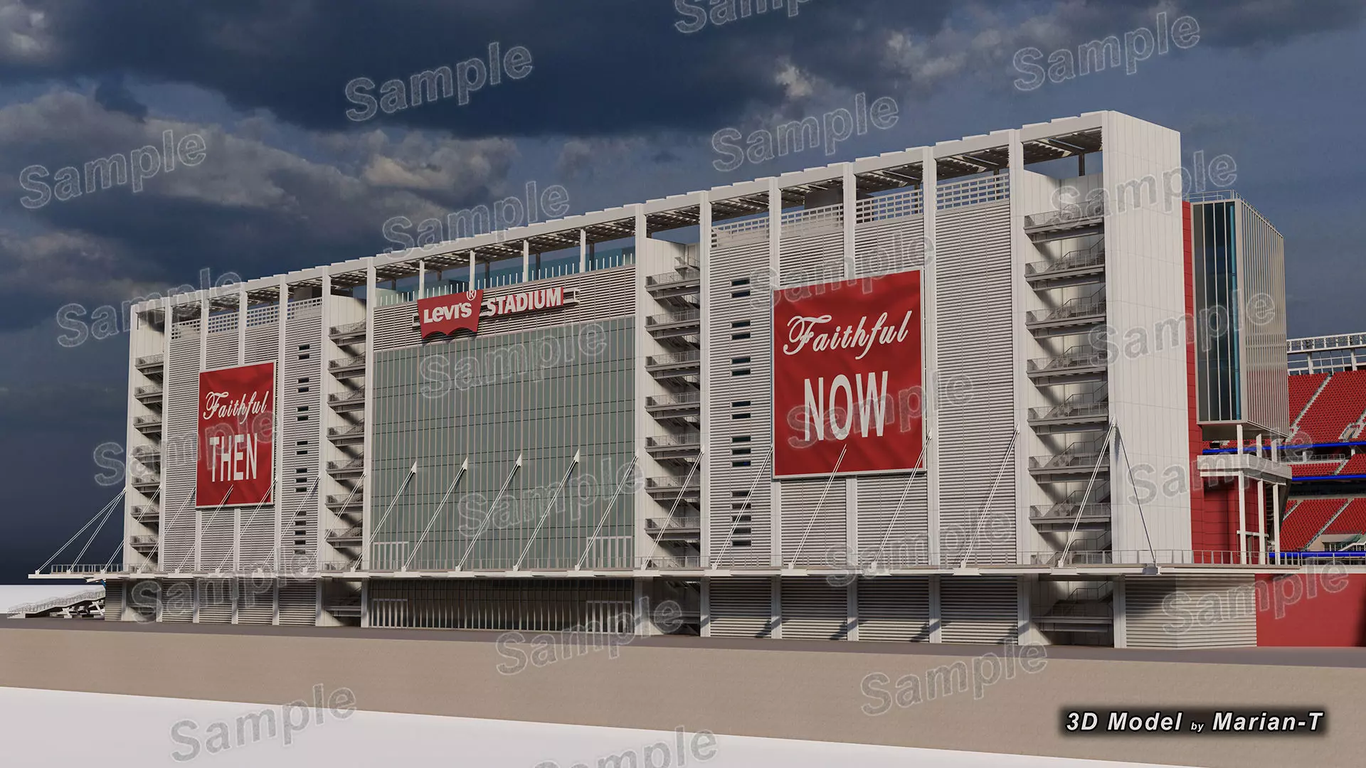 Levis Stadium - Santa Clara California USA Low-poly 3D model_11