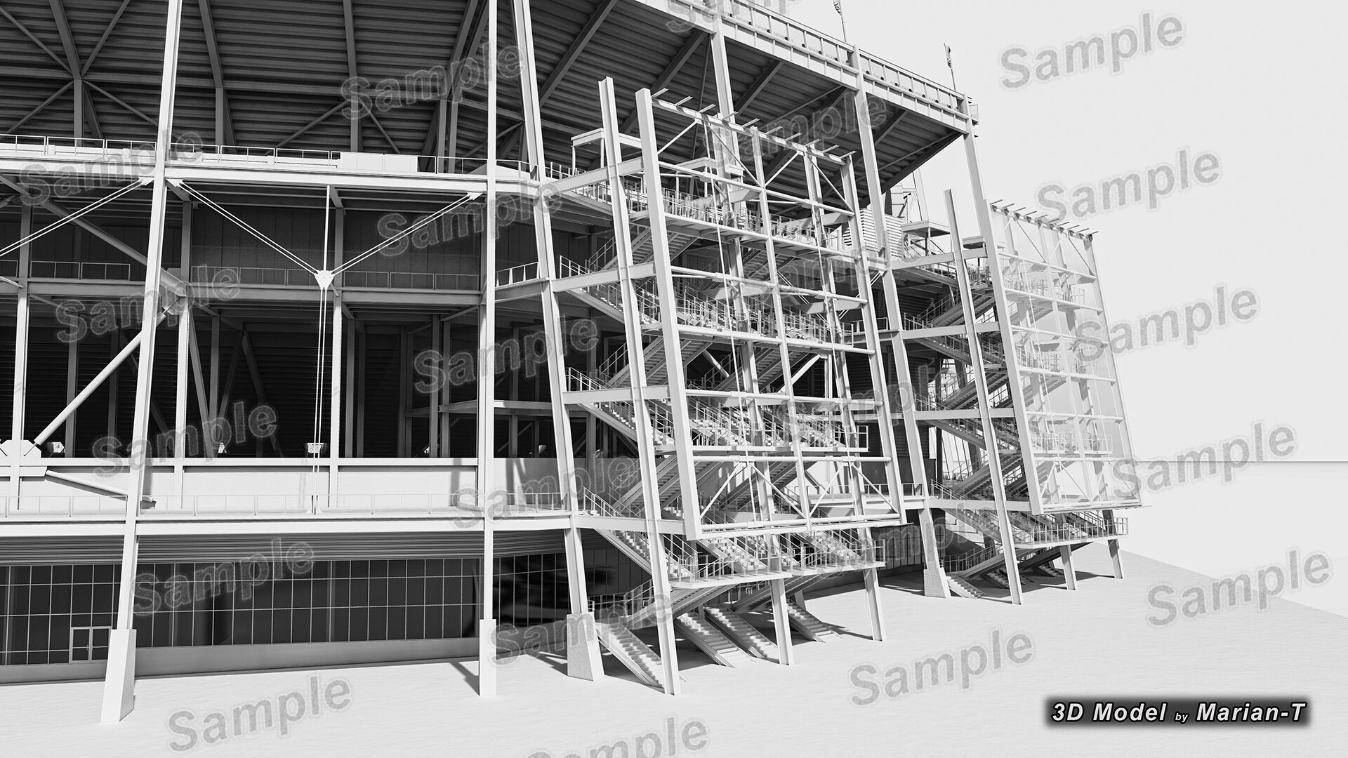 Levis Stadium - Santa Clara California USA Low-poly 3D model_39