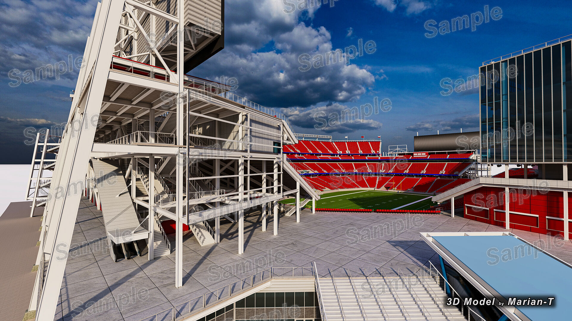 Levis Stadium - Santa Clara California USA Low-poly 3D model_72