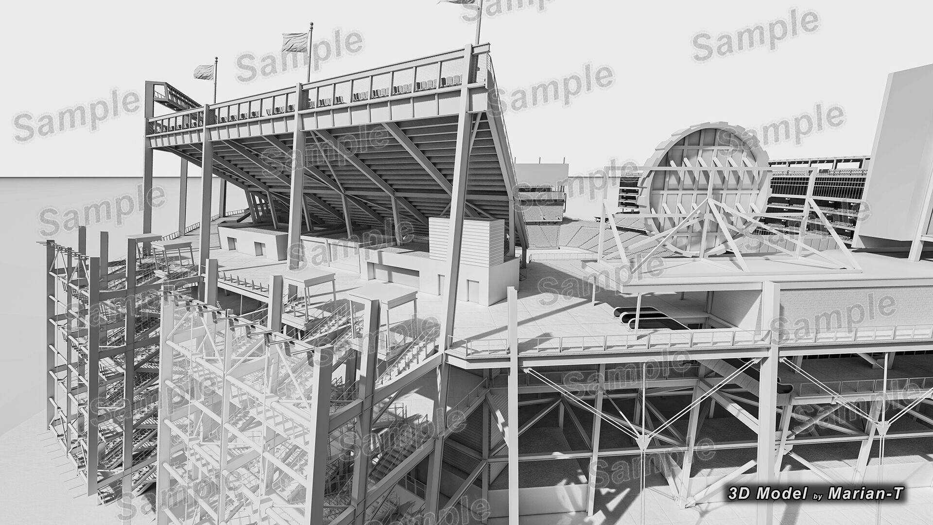 Levis Stadium - Santa Clara California USA Low-poly 3D model_41