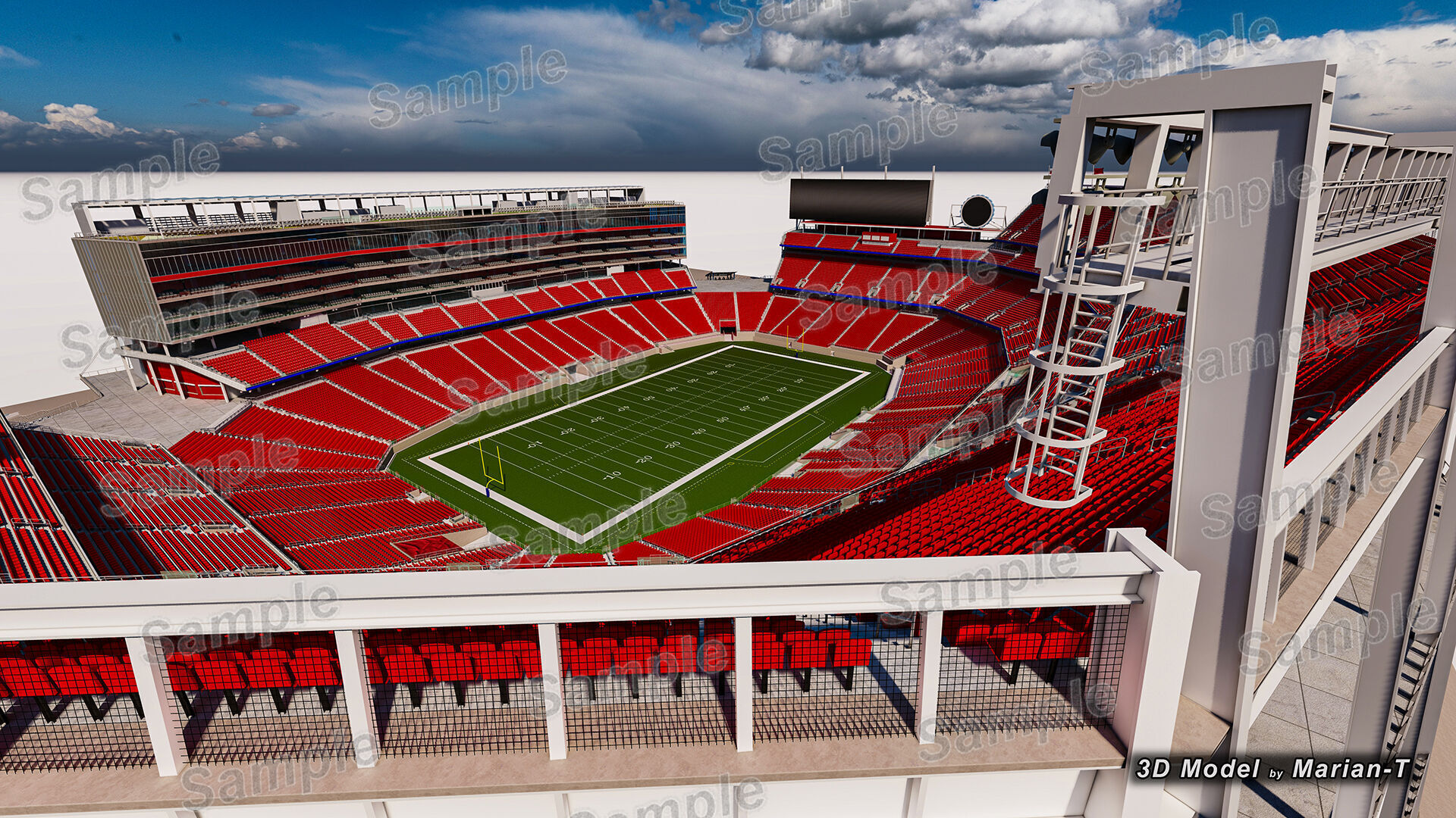 Levis Stadium - Santa Clara California USA Low-poly 3D model_67