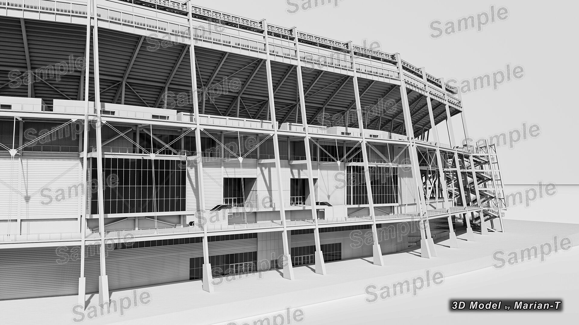 Levis Stadium - Santa Clara California USA Low-poly 3D model_64