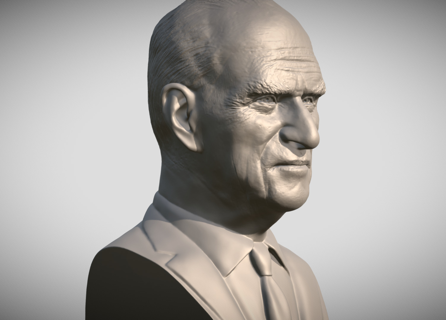 Prince Philip bust 3D print model_7