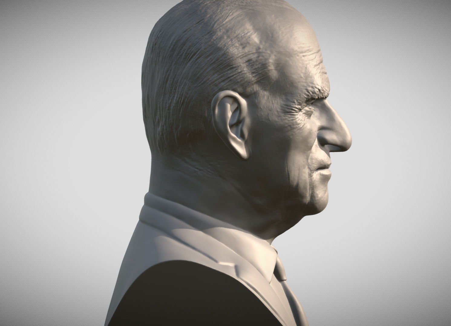 Prince Philip bust 3D print model_6