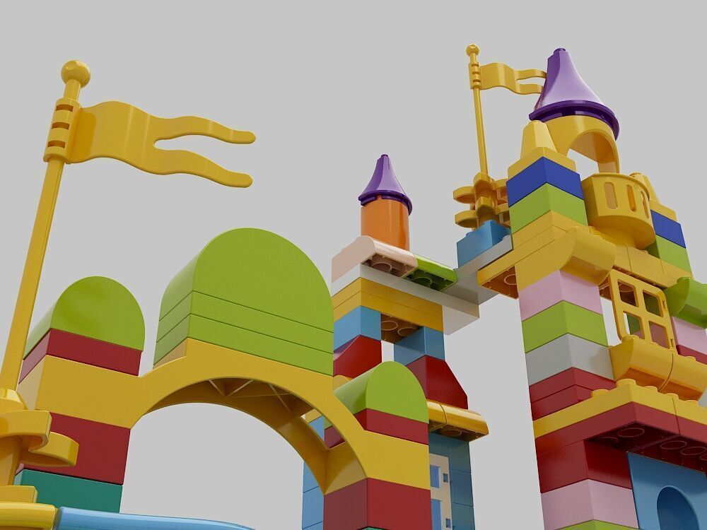 Building block toy table 3D model_6