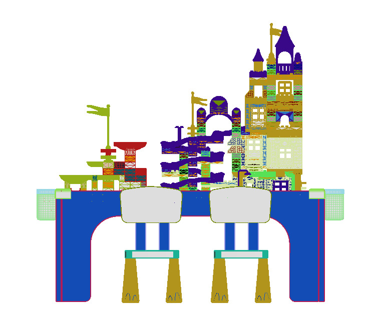 Building block toy table 3D model_9