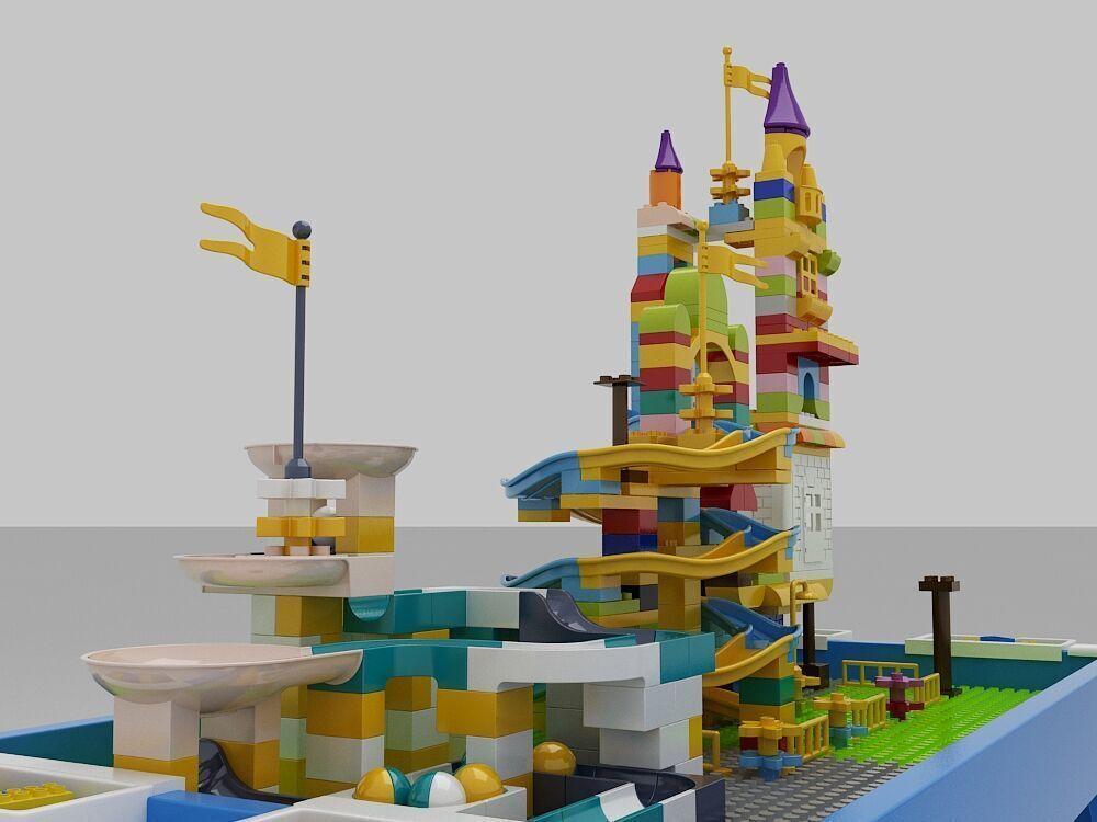 Building block toy table 3D model_1