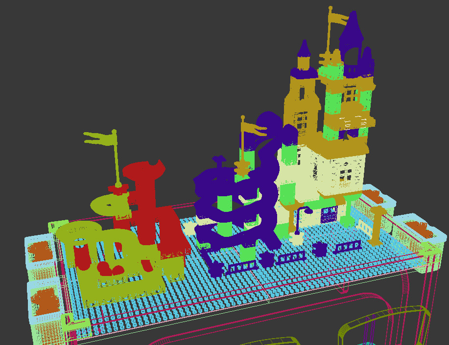 Building block toy table 3D model_8