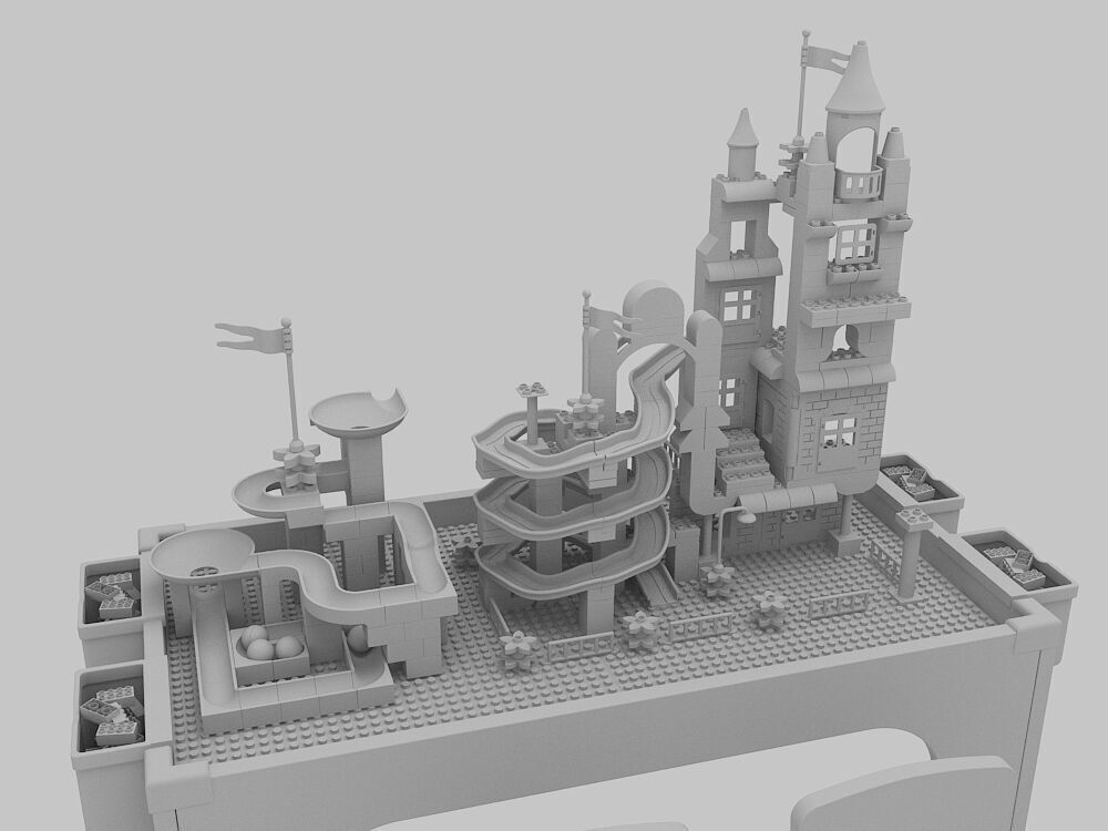 Building block toy table 3D model_11