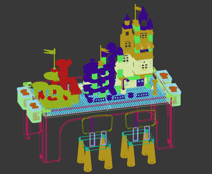 Building block toy table 3D model_10