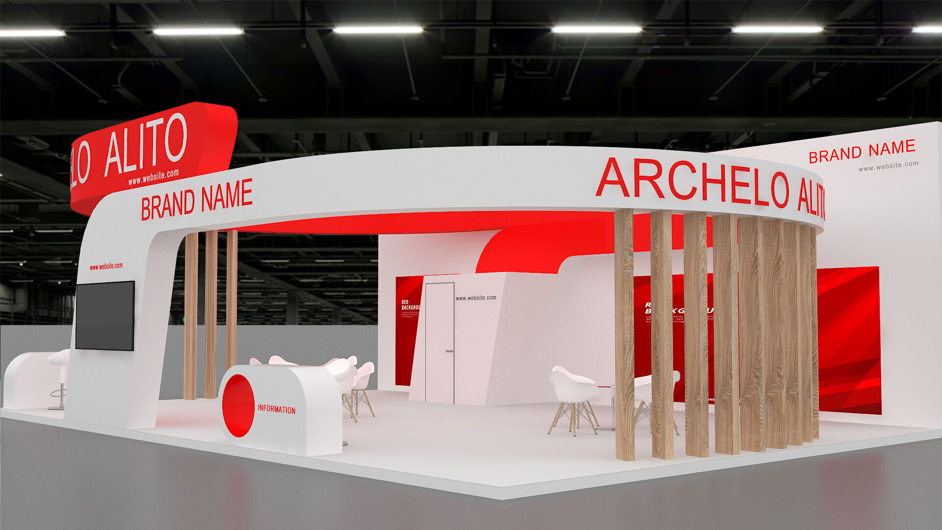 exhibition booth stand 3d model tradeshow 3D model_3