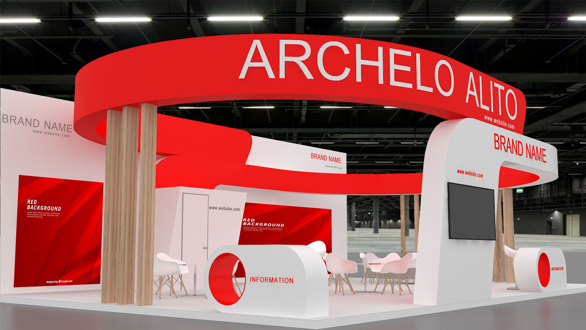 exhibition booth stand 3d model tradeshow 3D model_4