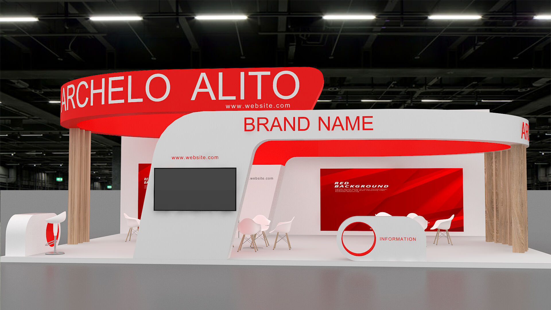 exhibition booth stand 3d model tradeshow 3D model_2