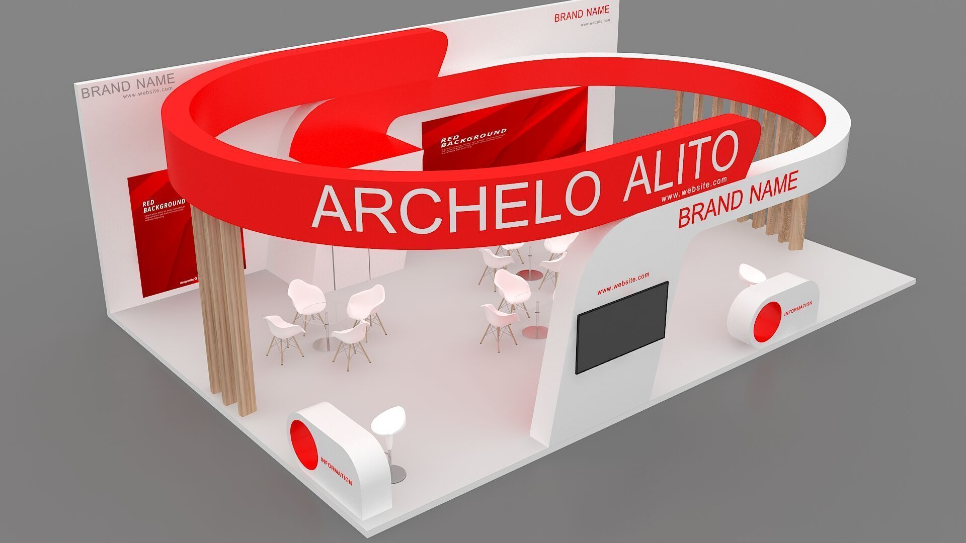 exhibition booth stand 3d model tradeshow 3D model_6