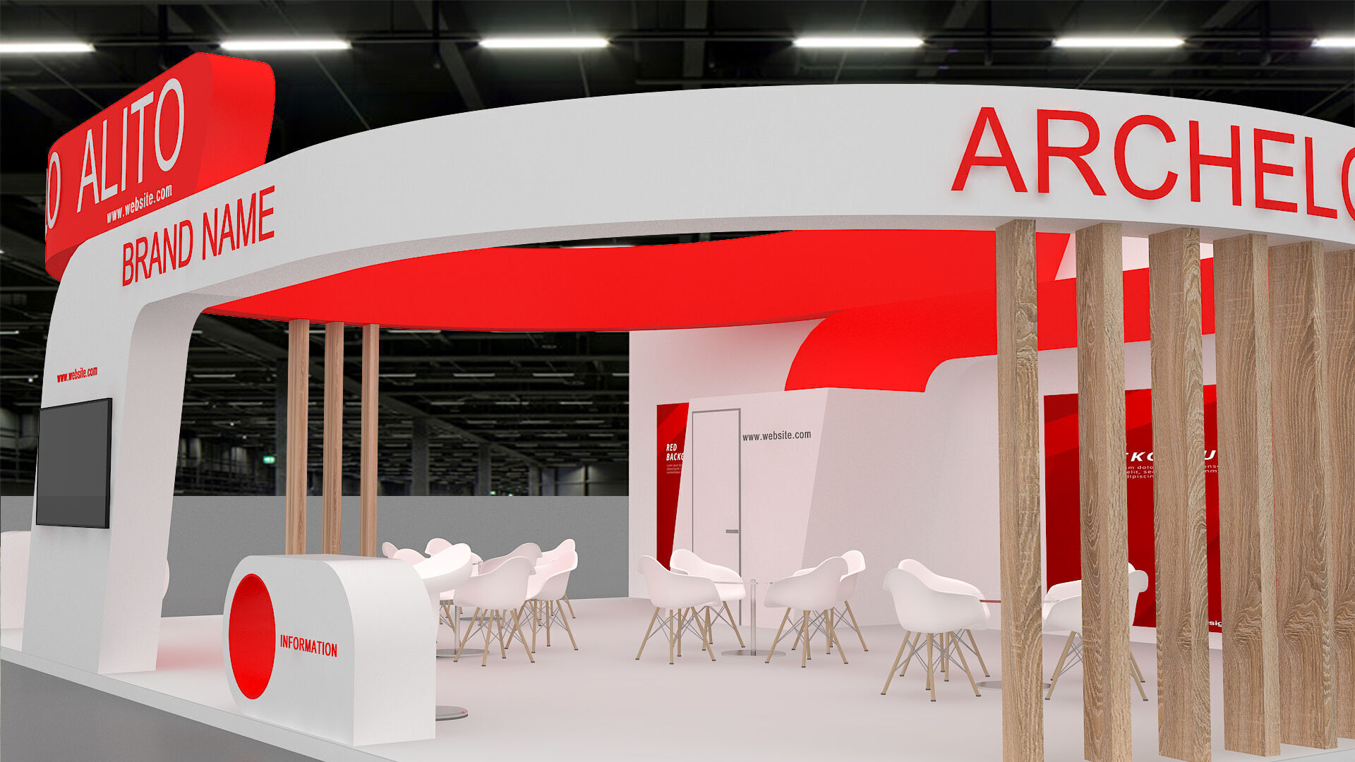 exhibition booth stand 3d model tradeshow 3D model_5