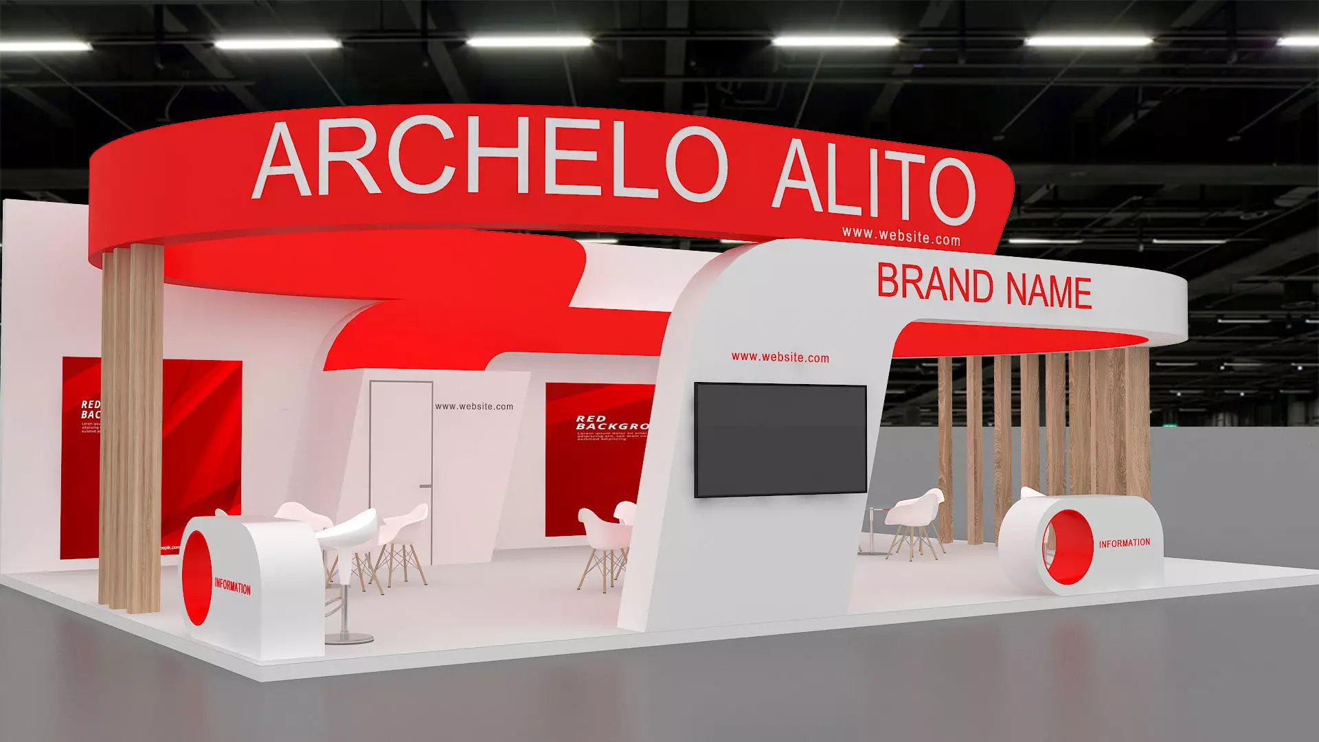 exhibition booth stand 3d model tradeshow 3D model_1